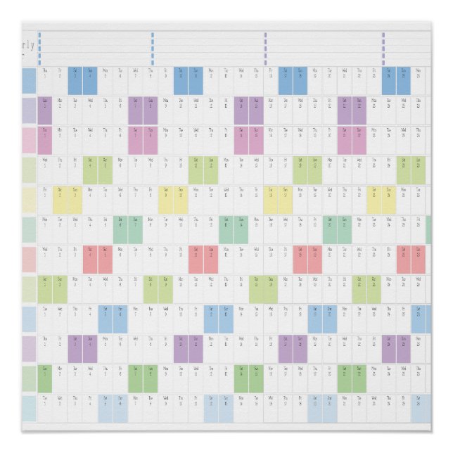 2026 Yearly Planner Printable | Pastel Wall Calend Poster (Front)