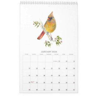 2026Backyard Birds in Watercolor Calendar