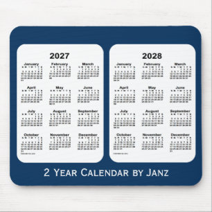 2027-2028 Police Box Blue 2 Year Calendar by Janz Mouse Mat