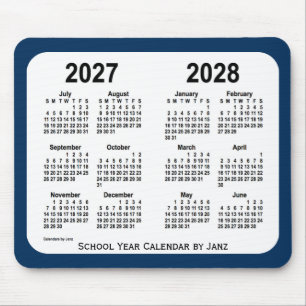 2027-2028 Police Box Blue School Calendar by Janz Mouse Mat