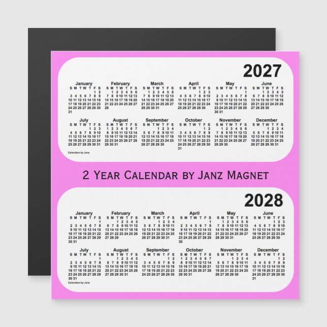 2027-2028 Violet 2 Year Calendar by Janz Magnet (Front/Back)