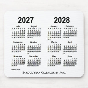 2027-2028 White School Calendar by Janz Mouse Mat