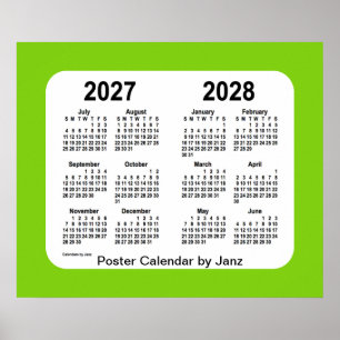 2027-2028 Yellow Green School Calendar by Janz Poster