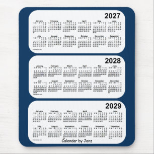 2027-2029 Police Box Blue 3 Year Calendar by Janz Mouse Mat