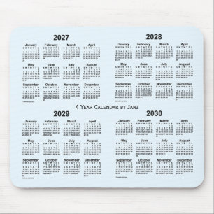 2027-2030 Alice Blue 4 Year Calendar by Janz Mouse Mat