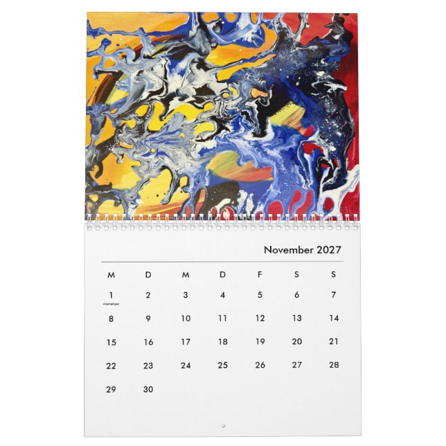 2027 "Abstract" Yearly Calendar (Nov 2027)