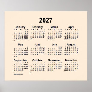 2027 Antique White Calendar by Janz Print