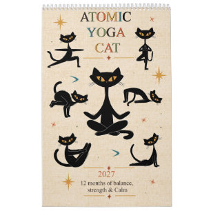 2027 Atomic Cat Yoga Calendar Mid-Century Modern