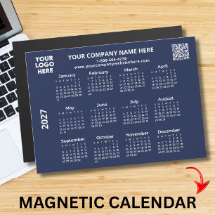 2027 Business Your Logo QR Code Calendar Magnet