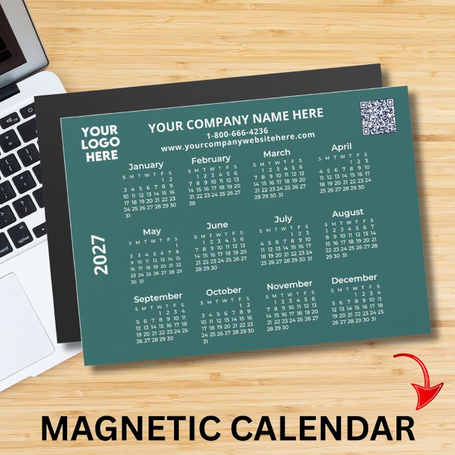 2027 Business Your Logo QR Code Calendar Magnet (Creator Uploaded)