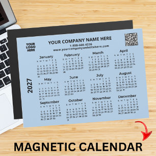 2027 Business Your Logo QR Code Calendar Magnet 