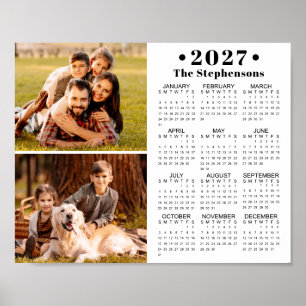 2027 Calendar 2 Photos Personalised Poster
