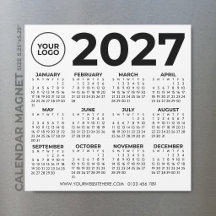 2027 Calendar Basic Simple Modern Business Logo