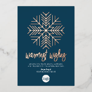 2027 Calendar Business Greeting Warmest Wishes Foil Holiday Card