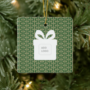 2027 Calendar Business Logo Company QR Code Ceramic Ornament