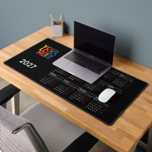 2027 Calendar Business Logo Corporate Office Desk Mat
