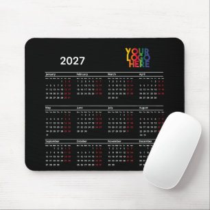 2027 Calendar Business Logo Corporate Office Mouse Mat