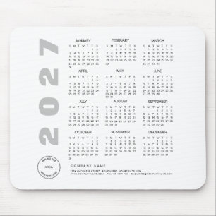 2027 Calendar Company Logo Client Promotional Gift Mouse Mat