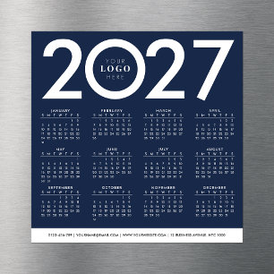 2027 Calendar Corporate Business Logo Navy Blue