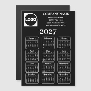 2027 Calendar Custom Company Name & Logo Magnet