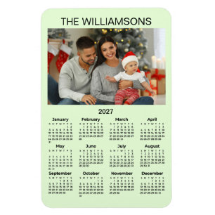 2027 Calendar Family Photo Name Flexible Magnet