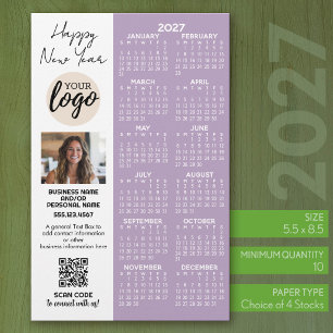 2027 Calendar for Office logo, QR Code, Photo Plus Stationery