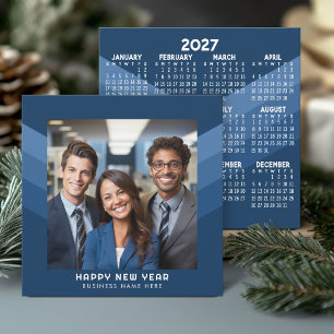 2027 Calendar Happy New Year - Office Retro Stripe Holiday Card