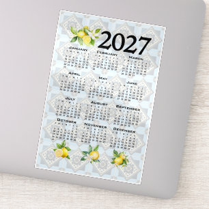2027 Calendar Lemons Italian Mediterranean Tiles