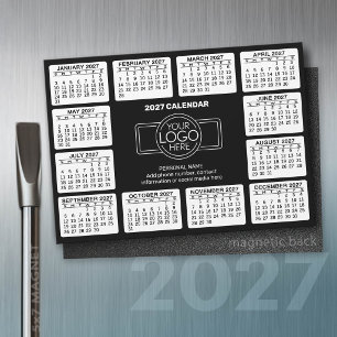 2027 Calendar - logo Contact Info Black - Magnet