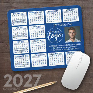2027 Calendar - logo, photo business Mouse Mat