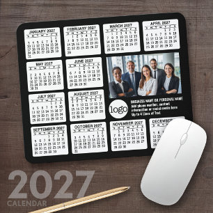 2027 Calendar - logo, photo business Mouse Mat