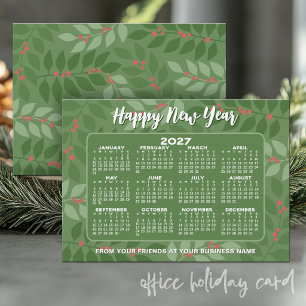 2027 Calendar Modern Botanical - Happy New Year Holiday Card