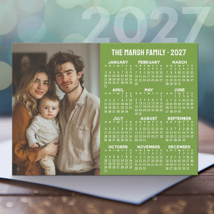 2027 Calendar - Modern Photo and Text Holiday Card