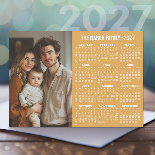 2027 Calendar - Modern Photo and Text Holiday Card