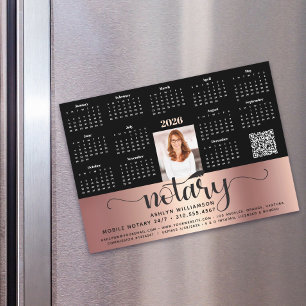 2027 Calendar Notary Copper Black QR Code Magnet