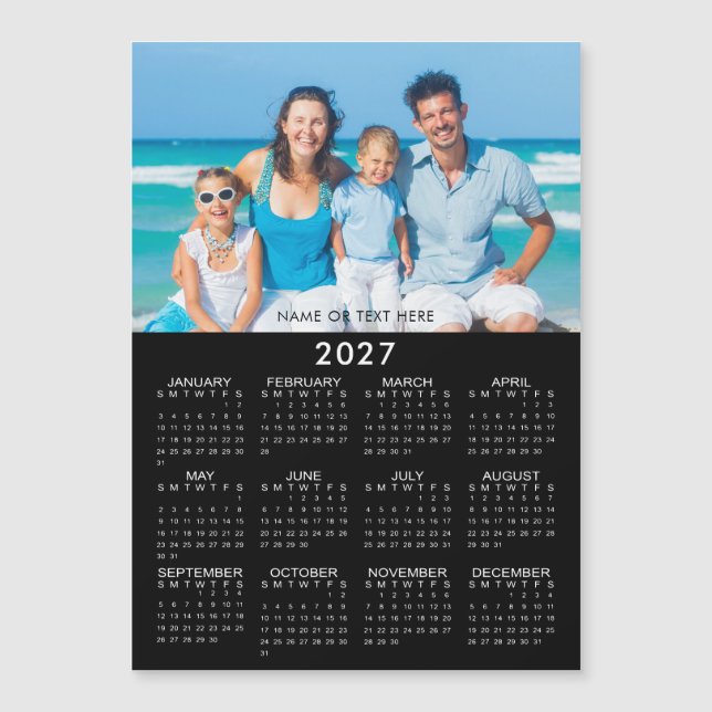 2027 Calendar Photo Custom Magnetic (Front)