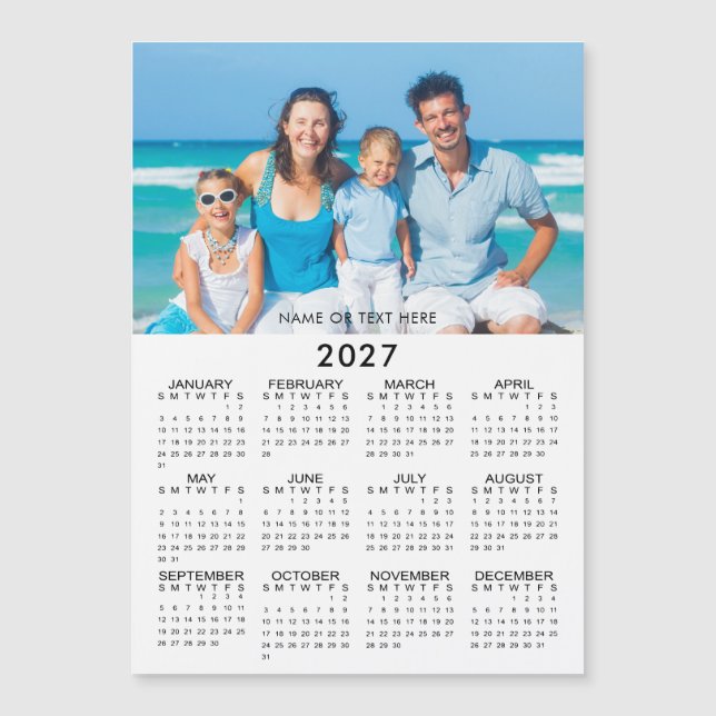 2027 Calendar Photo Custom Magnetic (Front)