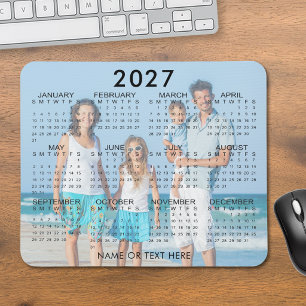 2027 Calendar Photo Overlay Custom Mouse Mat