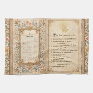 2027 Calendar Towel Ten Commandments Monastic