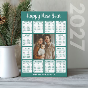 2027 Calendar - Vertical Photo in the Centre Holiday Card