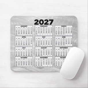 2027 Calendar Wavy Brushed Steel Abstract Mouse Mat