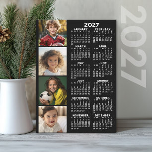 2027 Calendar with 4 Photo Collage on Card