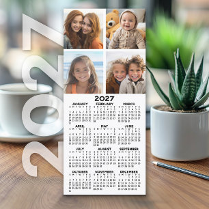 2027 Calendar with 4 Photos Modern Minimalist Card
