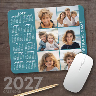 2027 Calendar with 6 Photo Collage Mouse Mat
