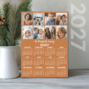 2027 Calendar with 8 Photos - Mod Minimal Holiday Card