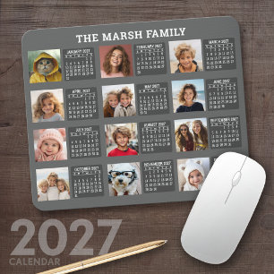 2027 Calendar with a Picture for Each Month Mouse Mat