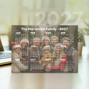 2027 Calendar with Background Photo Holiday Card