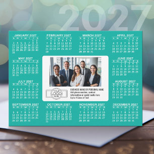 2027 Calendar with logo Contact Information Holiday Card