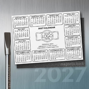 2027 Calendar with logo Contact Information Magnet