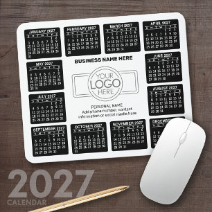 2027 Calendar with logo Contact Information Mouse Mat